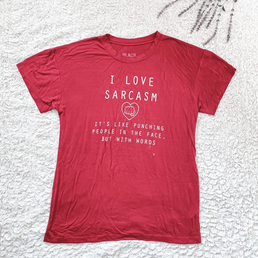 Black Matter dark red maroon with white lettering flowy short sleeve t shirt